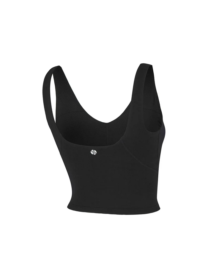 XEXYMIX Black Label Signature Breathe V-Neck Crop Top in Black — image 3