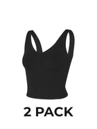 XEXYMIX Black Label Signature Breathe V-Neck Crop Top 2-Pack — product image
