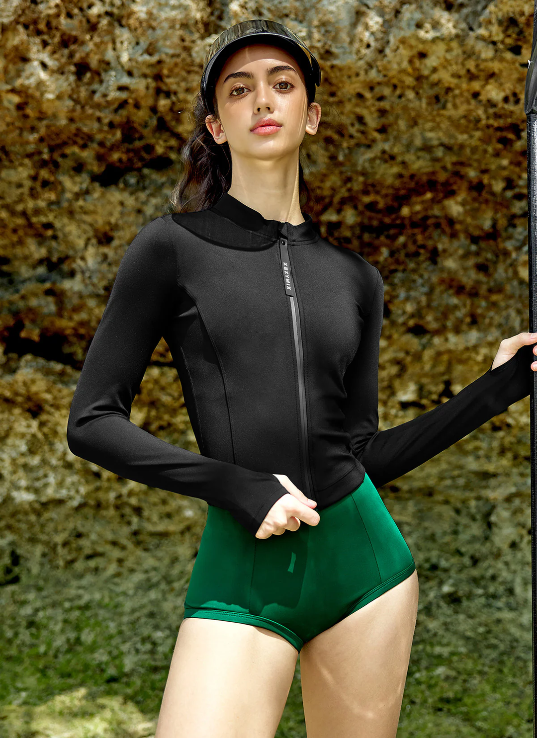 XEXYMIX Black Label Signature Life Cropped Zip-Up Jacket in Black — image 1