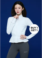 [BUY 1 GET 1] Cooling Peplum Zip-Up Jacket