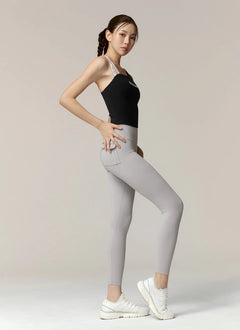 XEXYMIX Unbalanced Logo Banding Crop Top in Ivory — image 4