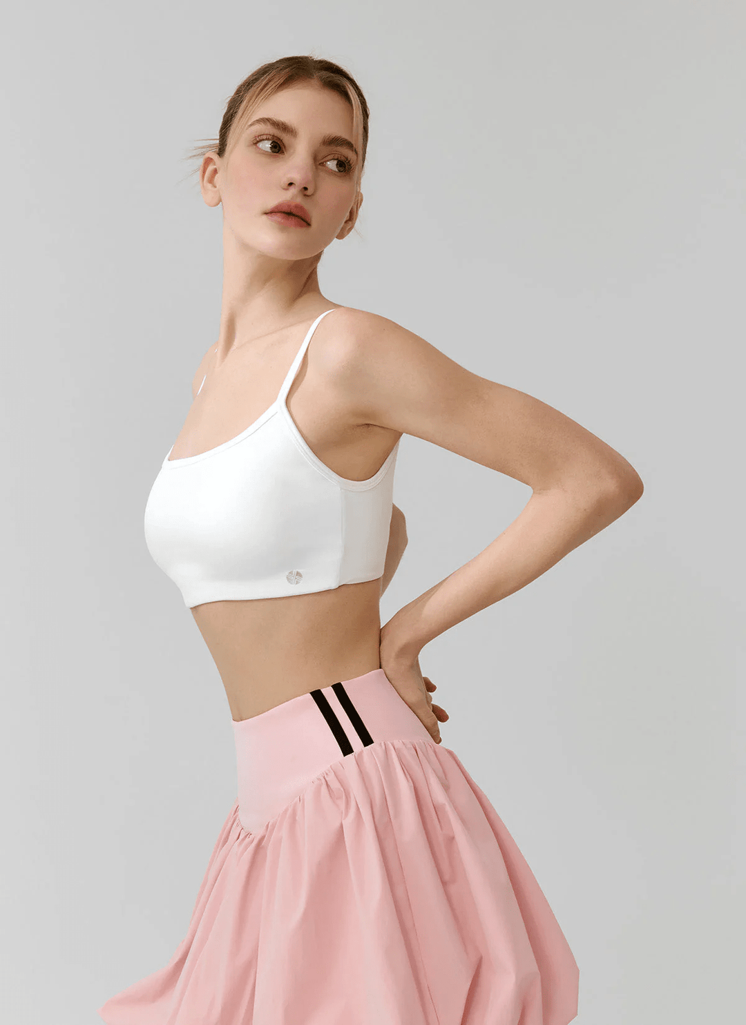 XEXYMIX Black Label Signature Power Rise Back Twist Bra Top in Pale Ivory — image 1