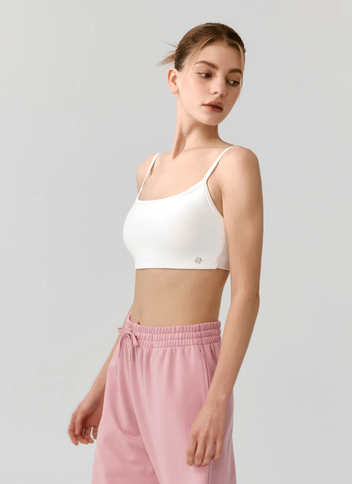 XEXYMIX Black Label Signature Power Rise Back Twist Bra Top in Pale Ivory — image 4