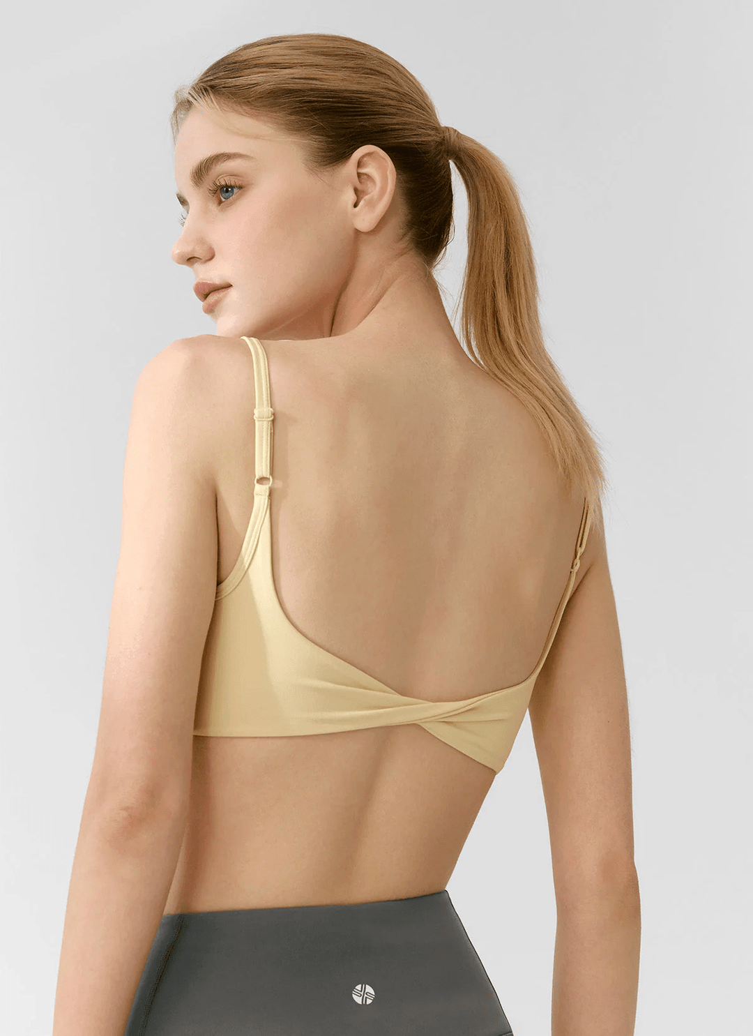 XEXYMIX Black Label Signature Power Rise Back Twist Bra Top in Lemon Chiffon — image 1
