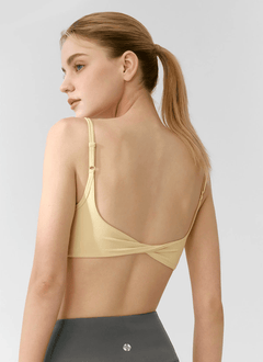 XEXYMIX Black Label Signature Power Rise Back Twist Bra Top in Lemon Chiffon — image 1