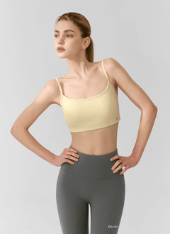 XEXYMIX Black Label Signature Power Rise Back Twist Bra Top in Lemon Chiffon — image 2