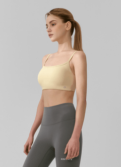 XEXYMIX Black Label Signature Power Rise Back Twist Bra Top in Lemon Chiffon — image 3