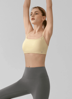 XEXYMIX Black Label Signature Power Rise Back Twist Bra Top in Lemon Chiffon — image 4
