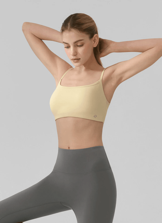 XEXYMIX Black Label Signature Power Rise Back Twist Bra Top in Lemon Chiffon — image 5