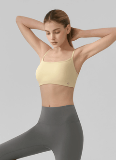 XEXYMIX Black Label Signature Power Rise Back Twist Bra Top in Lemon Chiffon — image 5