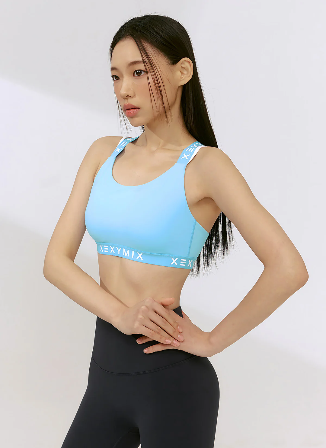 XEXYMIX Black Label Signature 360N Back Point Bra Top in Icing Sky — image 1