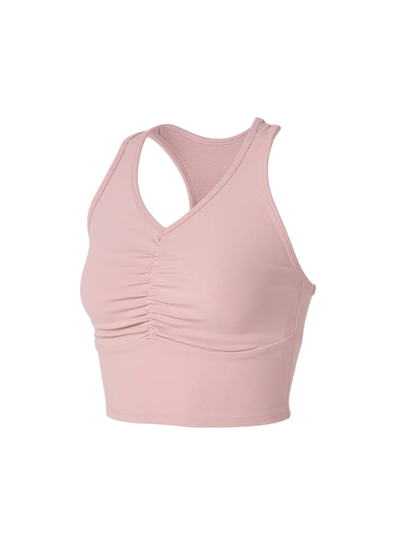 XEXYMIX Black Label Signature Power Rise Shirring Crop Top in Fog Pink — image 1