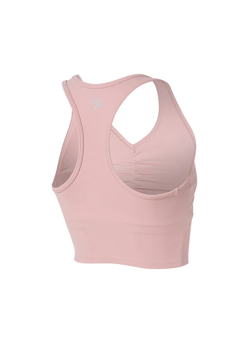 XEXYMIX Black Label Signature Power Rise Shirring Crop Top in Fog Pink — image 2