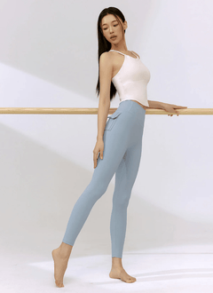 XEXYMIX Black Label Signature Power Rise Halter-Neck Crop Top in Sweet Beige — image 2