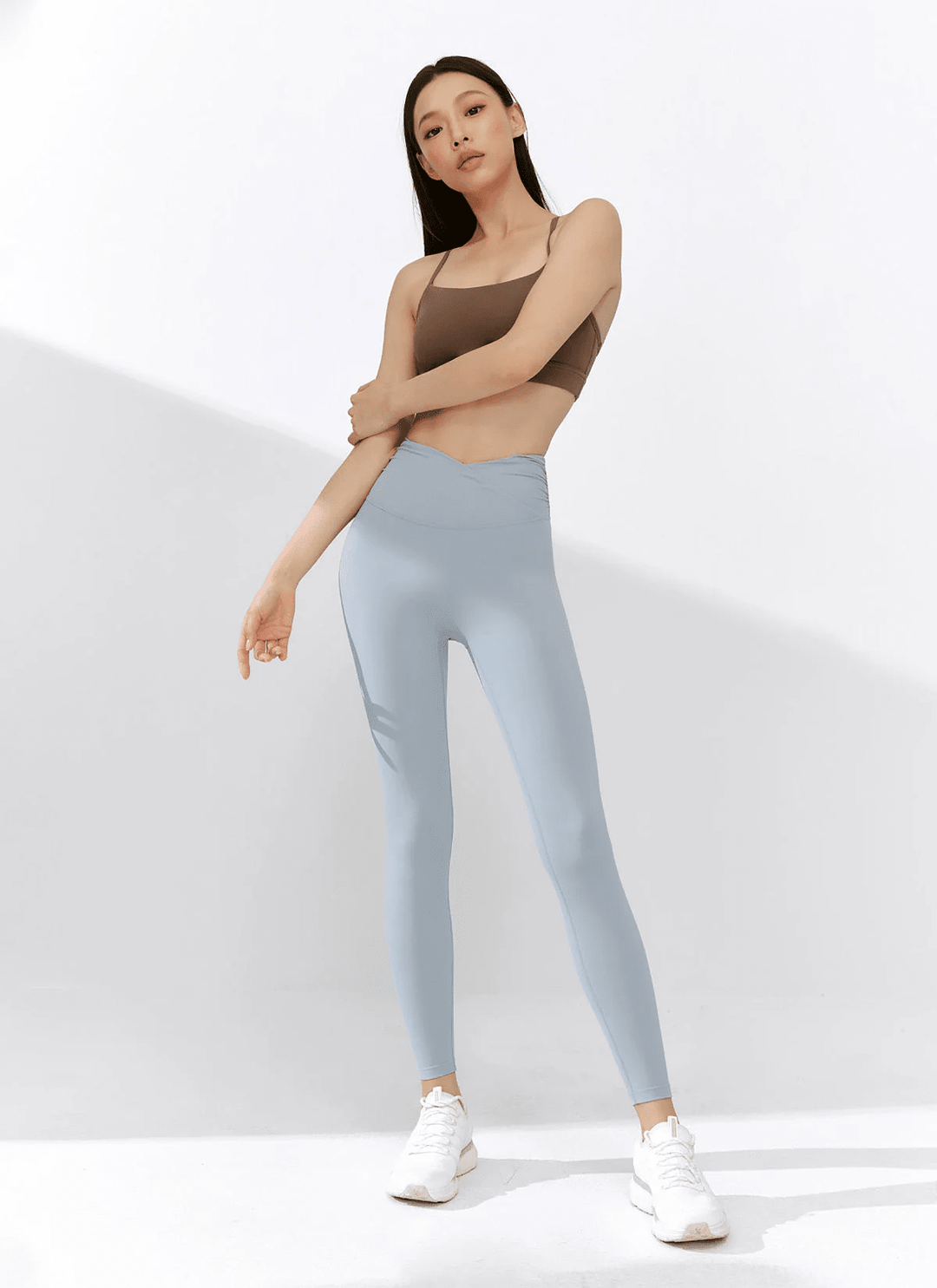 XEXYMIX Black Label Signature Power Rise Shirring Leggings in Ash Sky — image 1