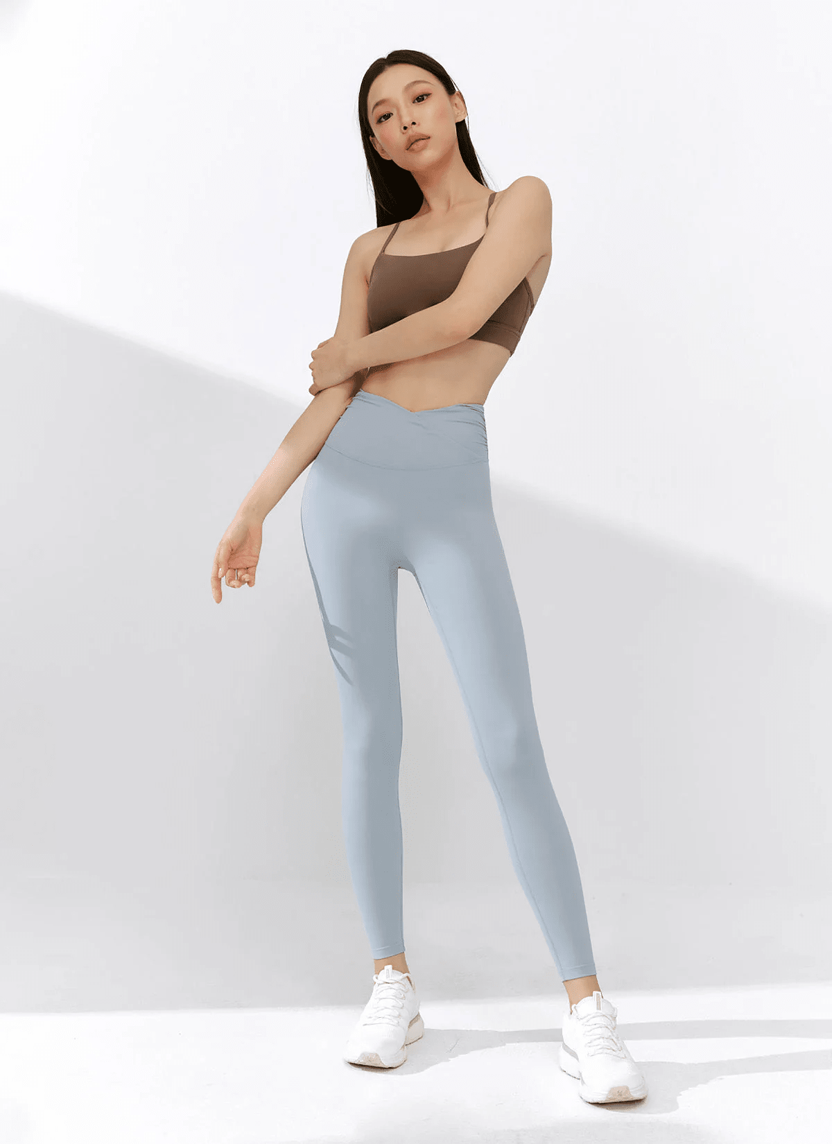 XEXYMIX Black Label Signature Power Rise Shirring Leggings in Ash Sky — image 1