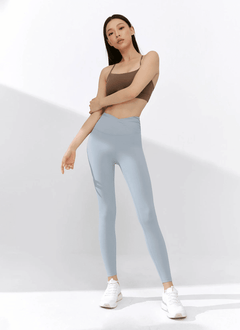 XEXYMIX Black Label Signature Power Rise Shirring Leggings in Ash Sky — image 1