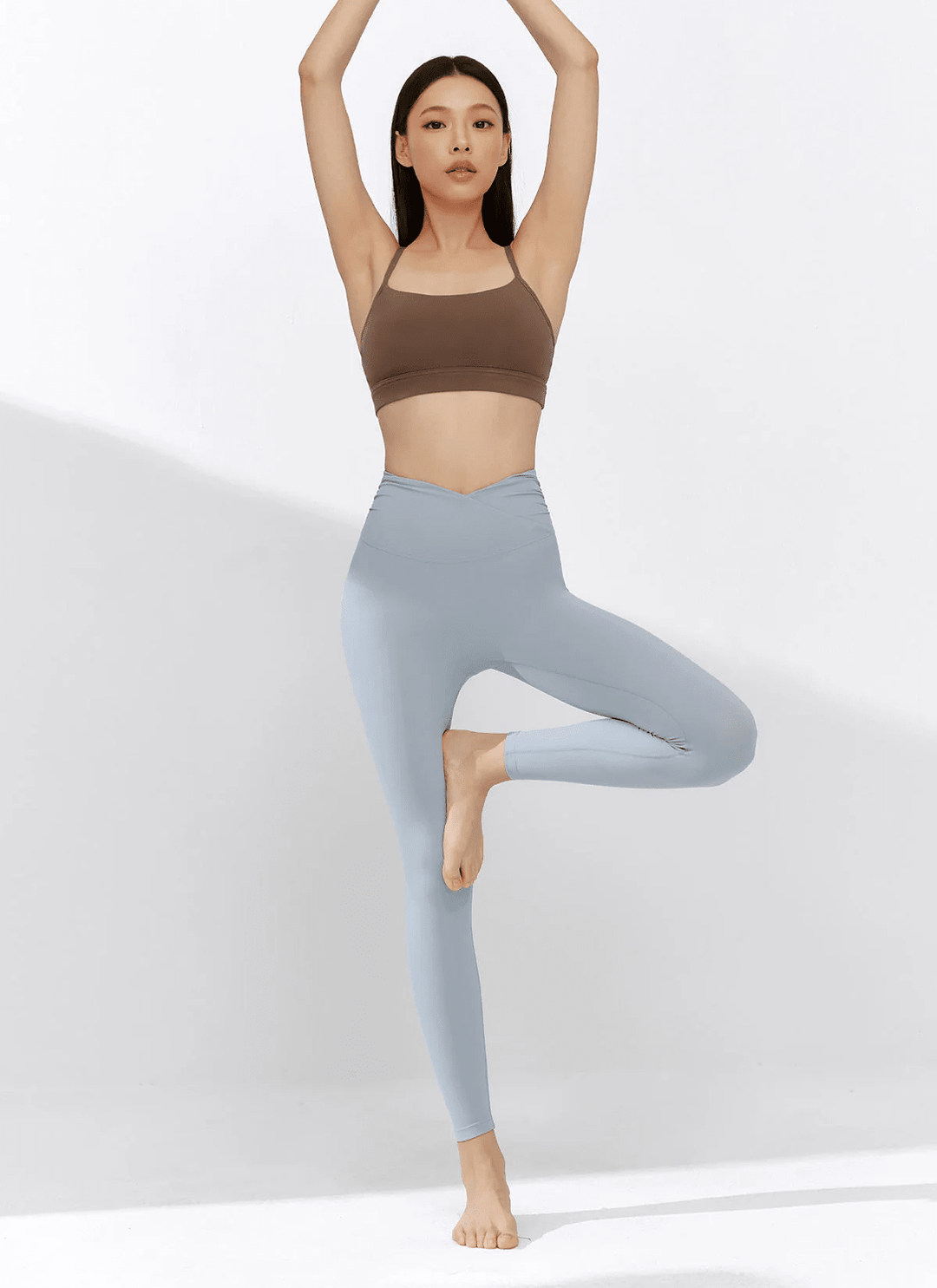 XEXYMIX Black Label Signature Power Rise Shirring Leggings in Ash Sky — image 4