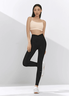 XEXYMIX Black Label Signature Power Rise Shirring Leggings in Black — image 2