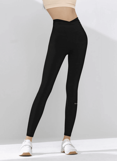 XEXYMIX Black Label Signature Power Rise Shirring Leggings in Black — image 4