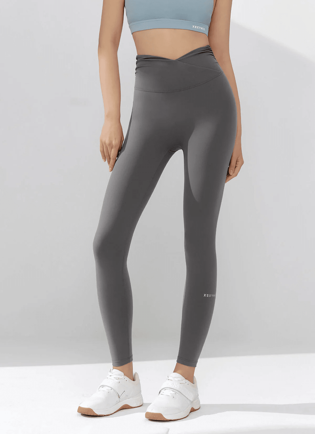 XEXYMIX Black Label Signature Power Rise Shirring Leggings in City Night Gray — image 2
