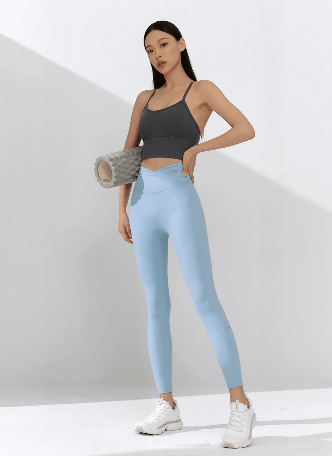 XEXYMIX Black Label Signature Power Rise Shirring Leggings in Cozy Blue — image 2