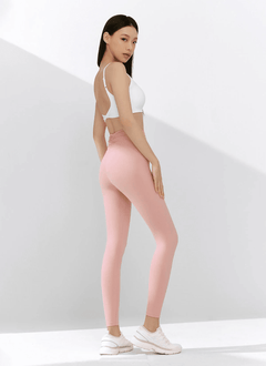 XEXYMIX Black Label Signature Power Rise Shirring Leggings in Fog Pink — image 1