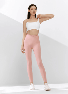 XEXYMIX Black Label Signature Power Rise Shirring Leggings in Fog Pink — image 2