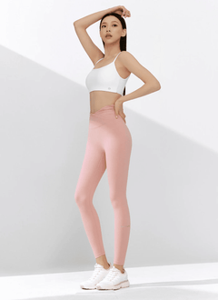 XEXYMIX Black Label Signature Power Rise Shirring Leggings in Fog Pink — image 4