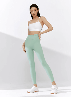 XEXYMIX Black Label Signature Power Rise Shirring Leggings in Gray Moss Green — image 4
