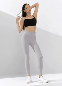 XEXYMIX Black Label Signature Power Rise Shirring Leggings in Purple Gray — image 3