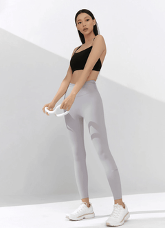 XEXYMIX Black Label Signature Power Rise Shirring Leggings in Purple Gray — image 4