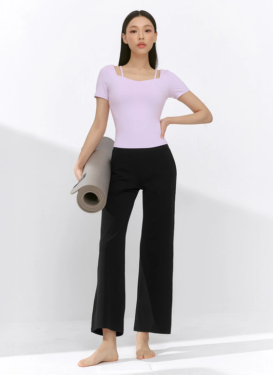 XEXYMIX Black Label Signature Power Rise Pocket Wide Leggings in Black — image 1