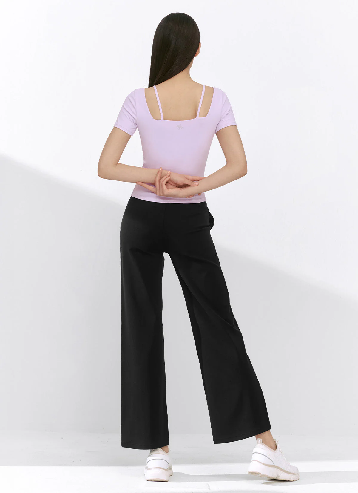 XEXYMIX Black Label Signature Power Rise Pocket Wide Leggings in Black — image 3