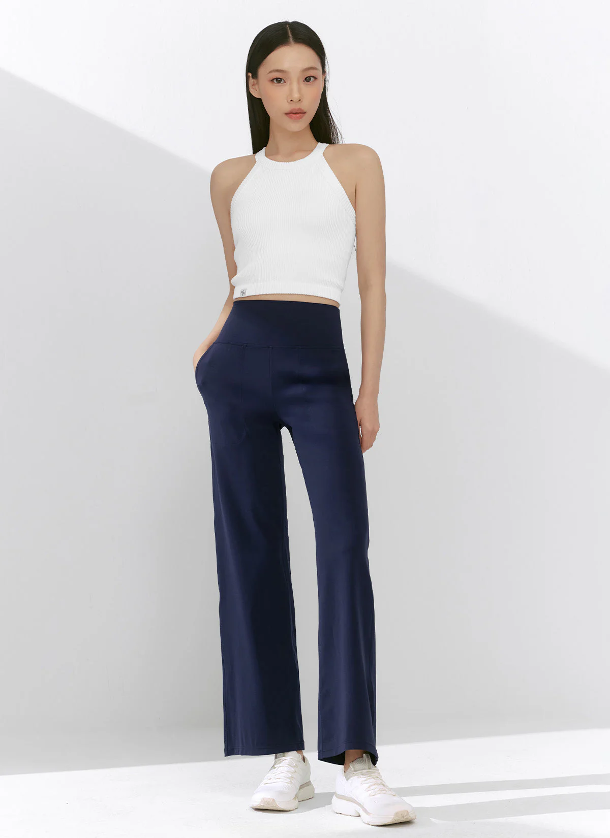 XEXYMIX Black Label Signature Power Rise Pocket Wide Leggings in Classic Navy — image 1
