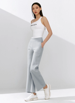 XEXYMIX Black Label Signature Power Rise Pocket Wide Leggings in Fog Sky Gray — image 2