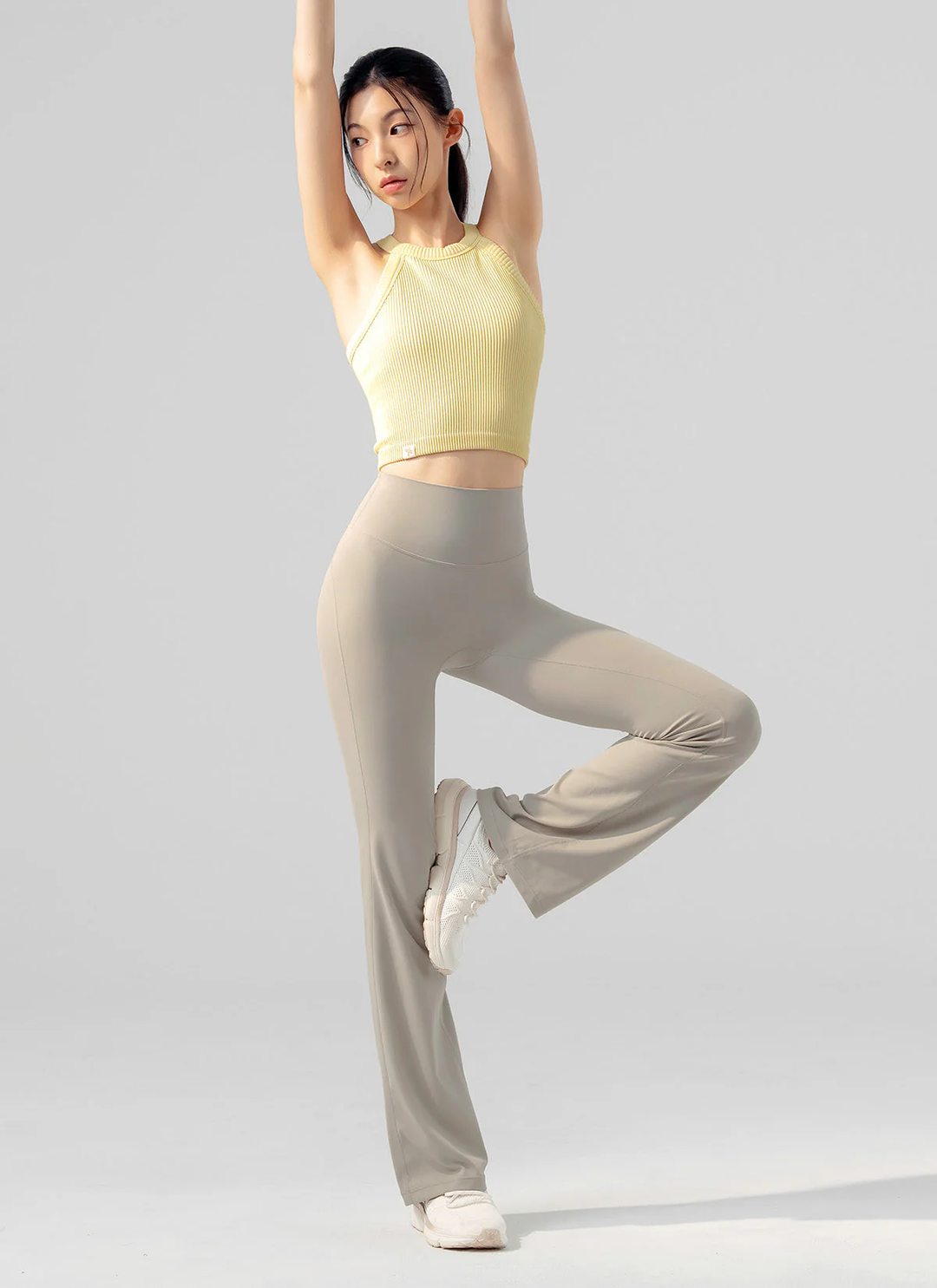 XEXYMIX Black Label Signature Power Rise Bootcut Pants (Long) in Gray Sand — image 3