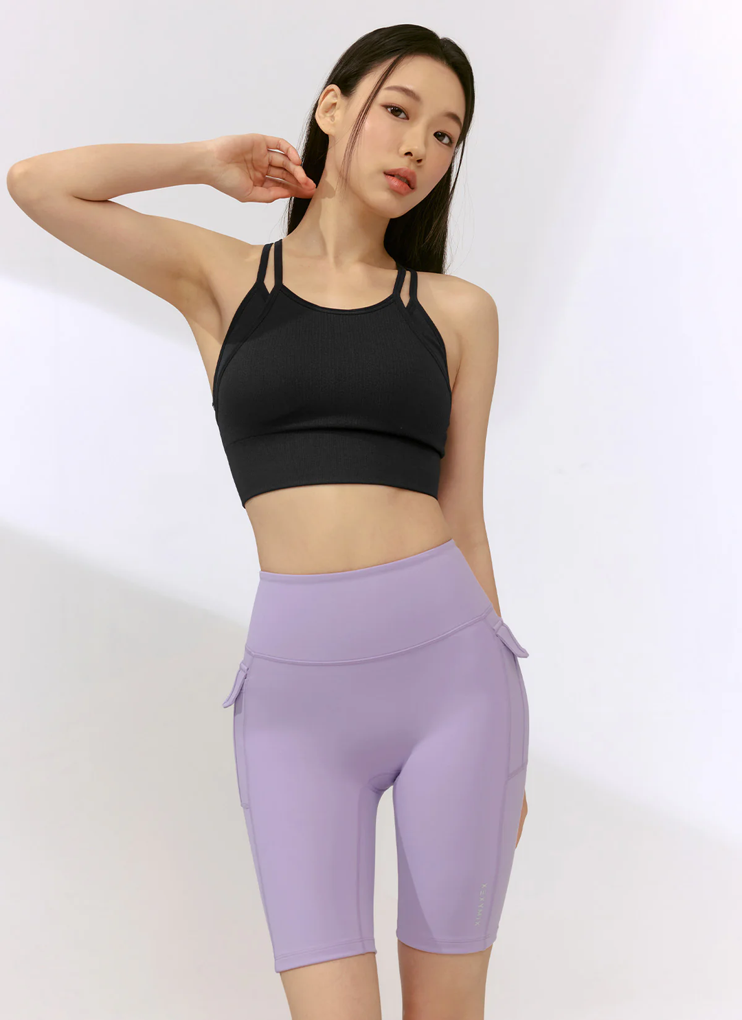 XEXYMIX Black Label Signature 360N Out-Pocket Leggings (4.5-Length) in Lavender Garden — image 3