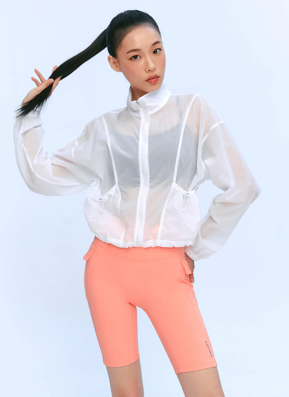 XEXYMIX Black Label Signature 360N Out-Pocket Leggings (4.5-Length) in Light Coral — image 2