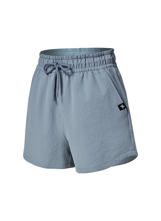 XEXYMIX Seersucker Rounded Shorts in Stormy Blue — image 1