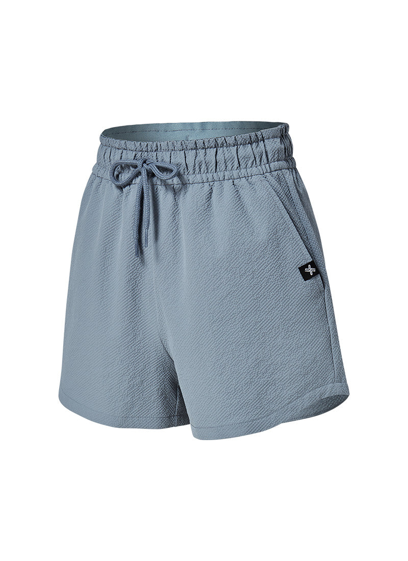 XEXYMIX Seersucker Rounded Shorts in Stormy Blue — image 1