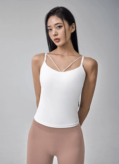 XEXYMIX Black Label Signature Power Rise String Tank Top in Pale Ivory — image 1