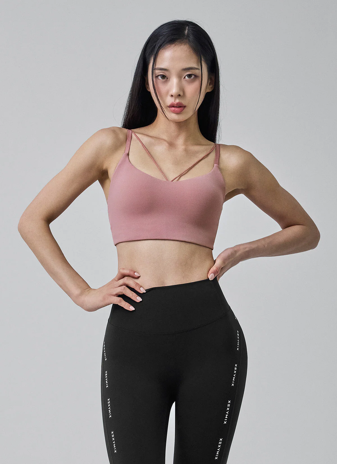 XEXYMIX Black Label Signature Power Rise String Bra Top in Ballet Pink — image 1