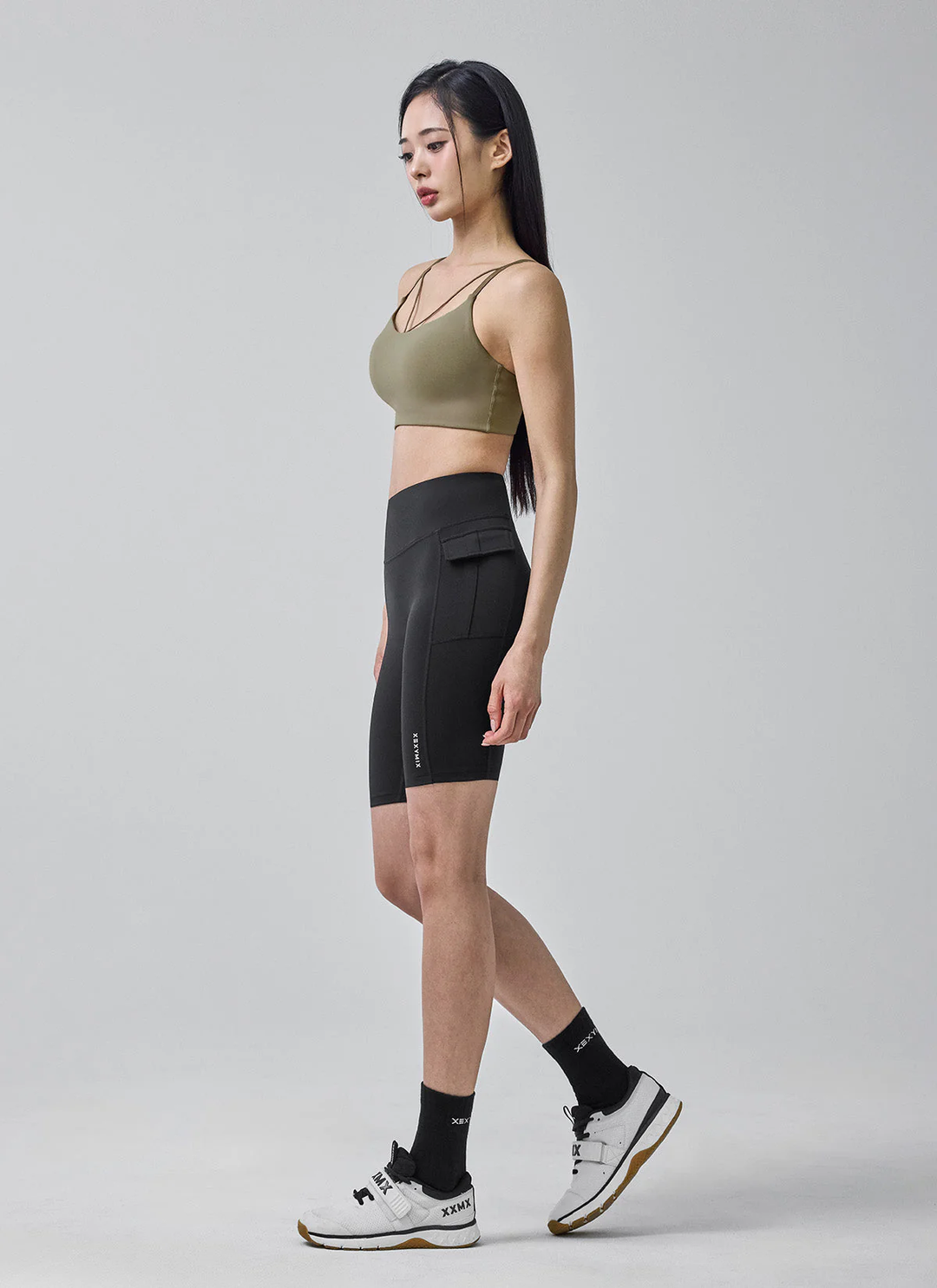 XEXYMIX Black Label Signature Power Rise String Bra Top in Evening Khaki — image 2