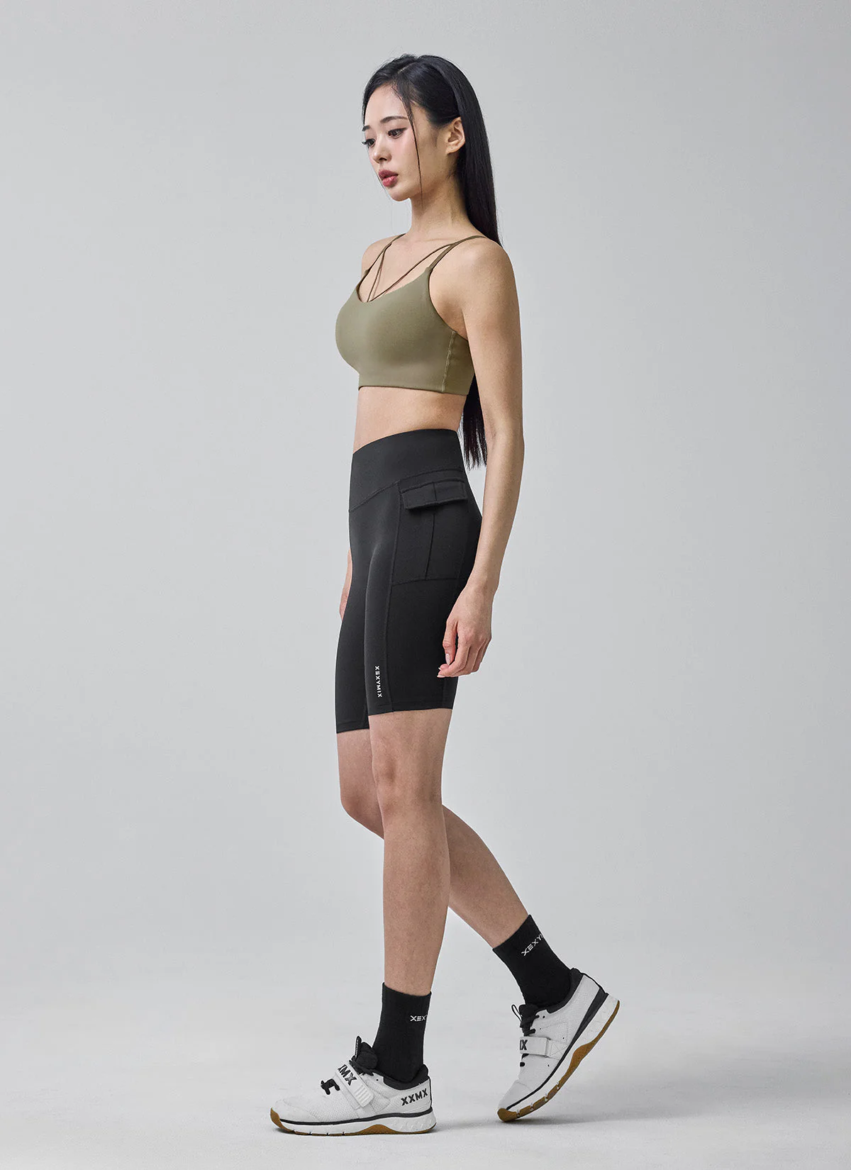 XEXYMIX Black Label Signature Power Rise String Bra Top in Evening Khaki — image 2