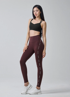 XEXYMIX Black Label Signature 360N Logo Line Leggings in Brandy Wine — image 2