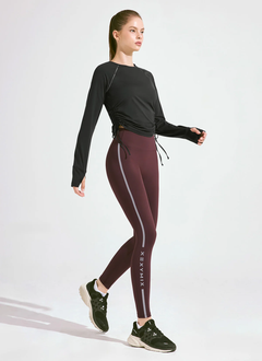 XEXYMIX RX Black Label Signature 360N Reflective Line Leggings in Muted Wine — image 2