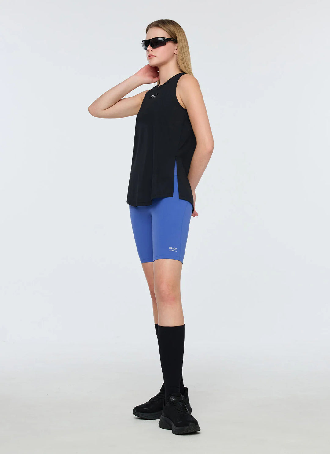 XEXYMIX RX Black Label Signature 380N Mesh Pocket 5-Inch Leggings in Blue — image 2