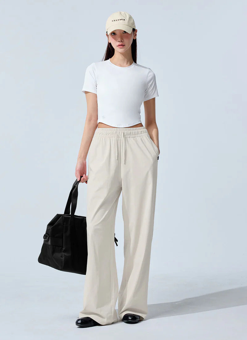 XEXYMIX Comfort Tension Basic Wide Pants in Moonlit Beige — image 1