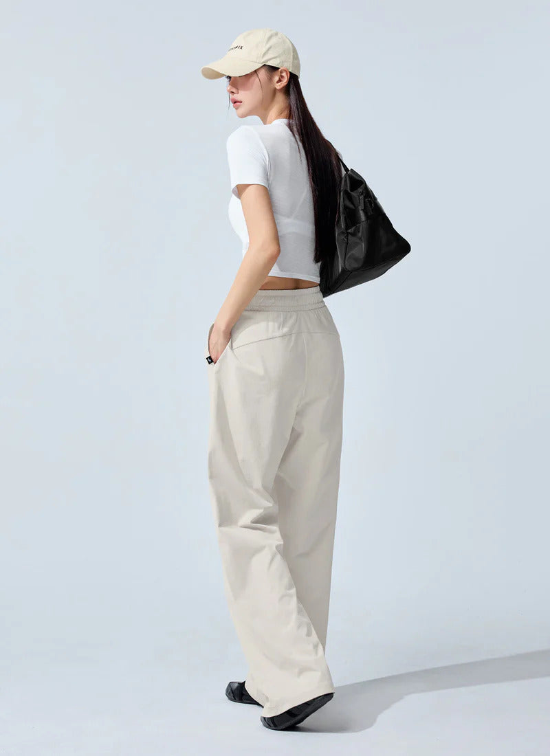 XEXYMIX Comfort Tension Basic Wide Pants in Moonlit Beige — image 2
